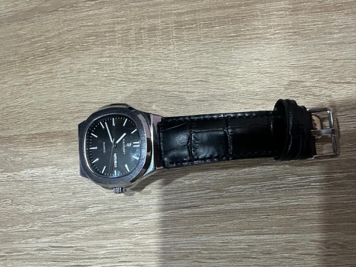 Montre POEDAGAR pour homme – Quartz, cadran noir, bracelet cuir